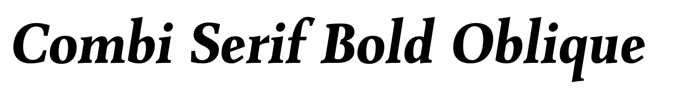 Combi Serif Bold Oblique